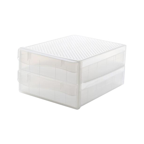 Double Layer Egg Tray Transparent Refrigerator Crisper Organizer
