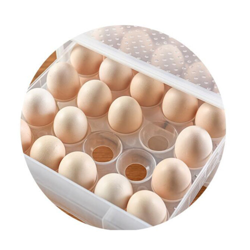 Double Layer Egg Tray Transparent Refrigerator Crisper Organizer 1