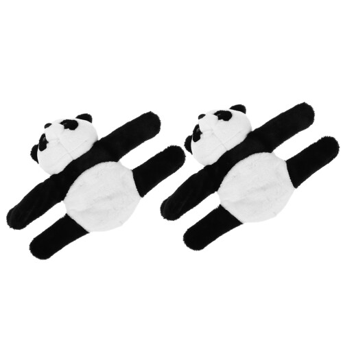 2Stk Stofftier Klapparmband Plüsch Panda 2