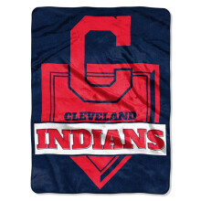 Northwest MLB Cleveland Indians Royal Plsch-Raschel-berwurf, Einheitsgre, mehrfarbig