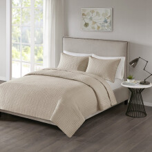 510 DESIGN Otto 3-delt coverlet s?t Khaki Full/Queen (5DS13-0032)