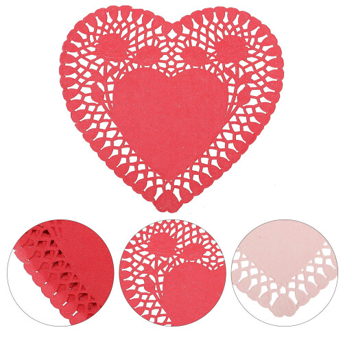 100 Mini Herz Häkeldeckchen Papiertischset Für Hochzeit Party 2