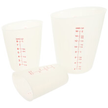 3Stk Silikon-Messbecher Set Weiß, Hitzebeständig Mit Skala Für Küche