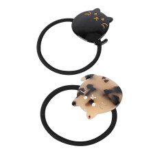 katzenohr-haarreif-set 2-teilig für baby , schwarz schildpatt