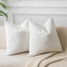 JUSPURBET Cream White Throw Pillow Covers Set of 2 Decorative Velvet Pillow Covers for Couch Sofa Bed Soft Cushion Covers Cases with Invisible Zipper