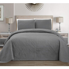 MK Home Mk Collection Solid Pr?get senget?ppe Sengebetr?k Over Size (Lysegr? King/California King)