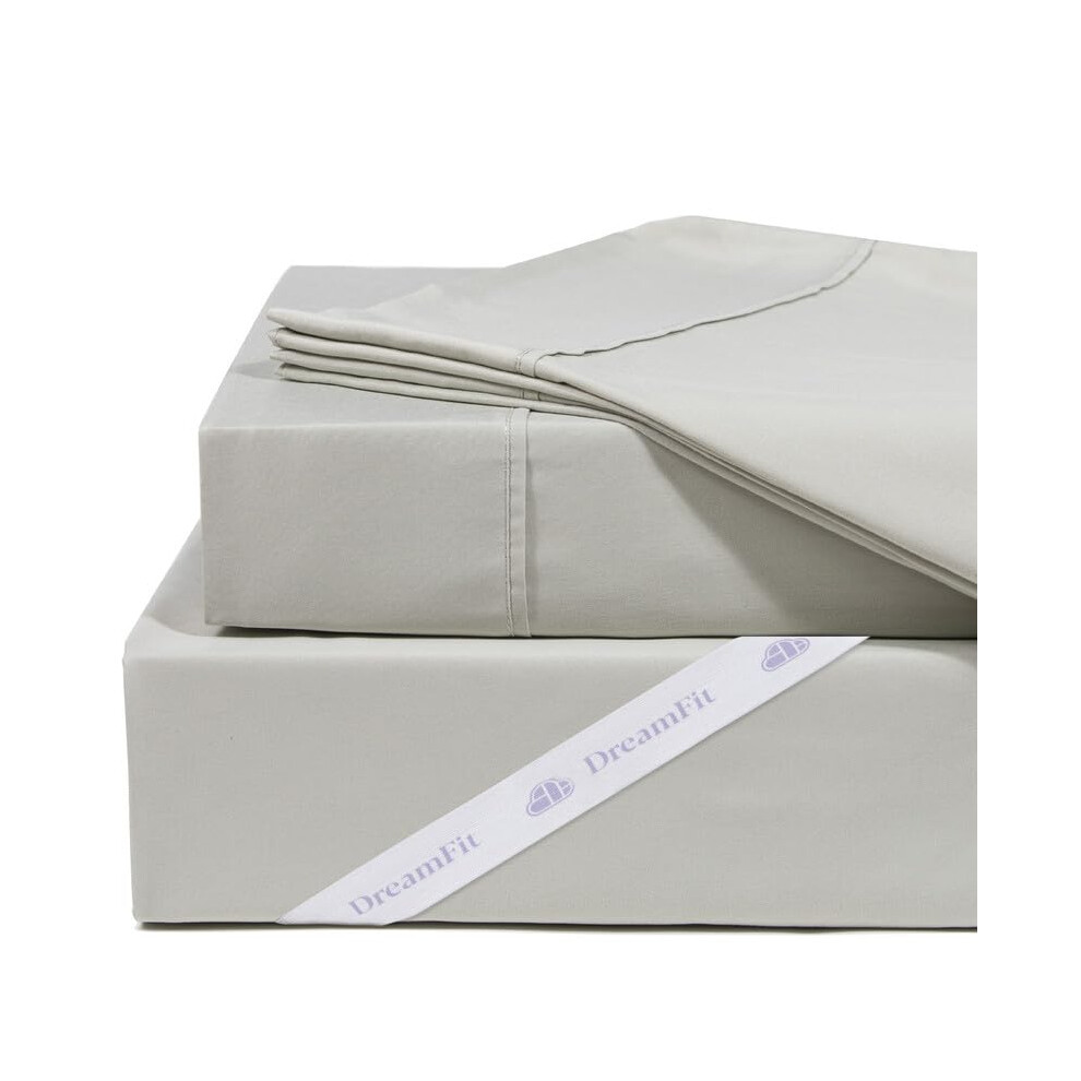 DreamFit DreamComfort 100% Natural Long Staple Cotton Sheet Set with Elastic Corner Bands with Extra Deep Pockets up to 20 Inches Luxury Bedding Craf-image-OPC-PM8XWSM-NEW