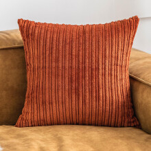 UGASA Fall Decor Housse de coussin en velours ctel super doux rayures, grande housse de coussin pour salon, 1 pice 61 x 61 cm (lot de 1) (61