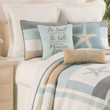 C&F Home Driftwood Shores - Juego de edredσn de 2 piezas para cama de verano, playa, temαtica oceαnica, reversible, lavable a mαquina, ligero en