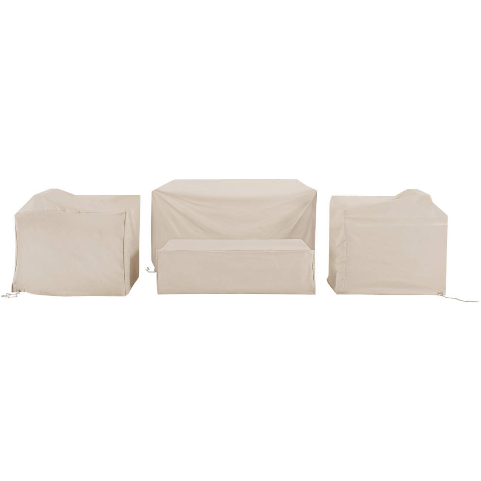 Crosley Furniture Patio Furniture Covers Waterproof 4-Piece Cover Set for Outdoor Chairs Loveseat Table Tan-image-OPC-PM8XZT6-NEW