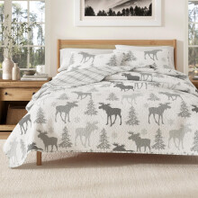 Lodge senget?ppe Fuld/Queen Size Quilt med 2 Shams. Kabine 3-delt vendbart quilts?t til hele s?sonen. Rustik Quilt Coverlet Senges?t. Wilderness