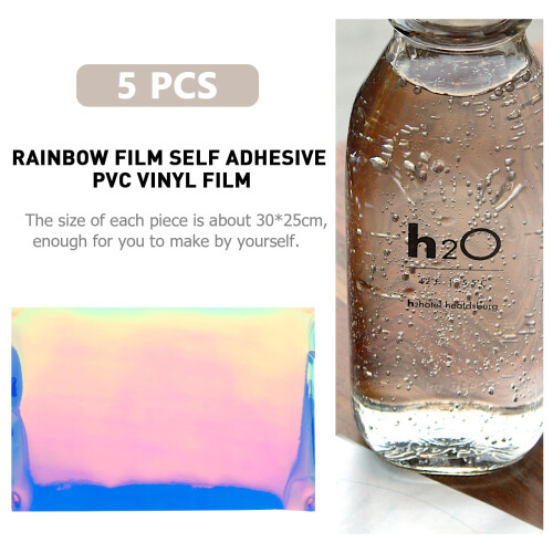 5 pvc-vinylfolien mit regenbogeneffekt, transparent 1