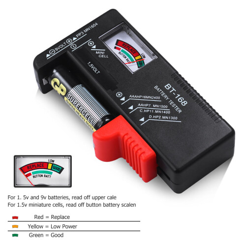 batterietester für aa aaa 9v 1,5v knopfzellen 2