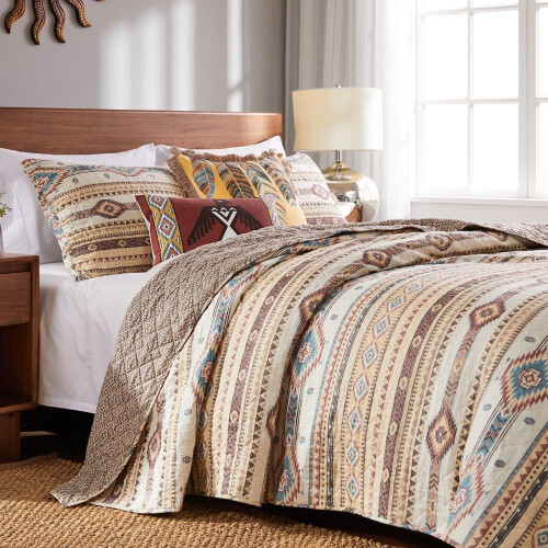 Barefoot Bungalow Phoenix Quilt S?t 3-Piece King/Cal King Tan