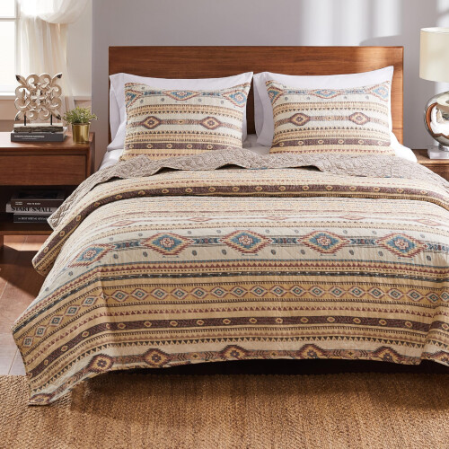 Barefoot Bungalow Phoenix Quilt S?t 3-Piece King/Cal King Tan 1