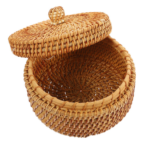 Runde Rattan Dose Für Teeblätter Und Trockenfrüchte