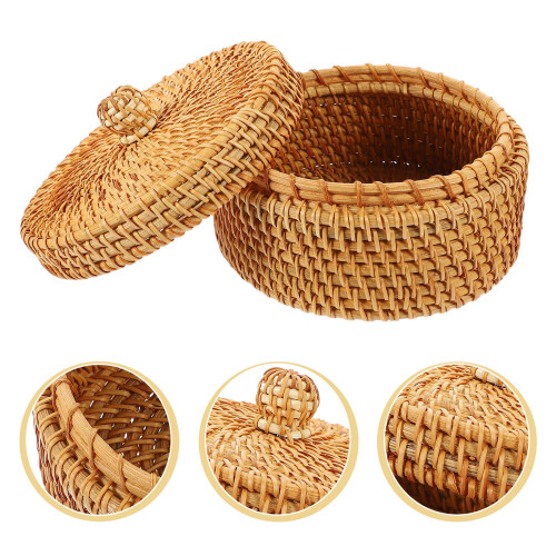 Runde Rattan Dose Für Teeblätter Und Trockenfrüchte 1