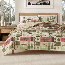 Great Bay Home 3-delt vendbar rustik Lodge senget?ppe King Size Quilt med 2 Shams. Dynes?t til hele s?sonen. Wilder Collection (King)