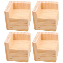 Mysummer Lot de 4 rehausseurs de lit carrs couleur bois pour ajouter 5,1 cm de hauteur aux canaps, bureaux, tables et chaises pour crer un esp