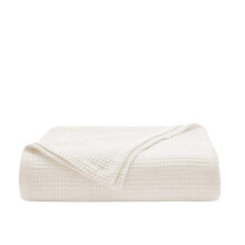 Kenneth Cole - Manta doble de algodσn ligero para el hogar, manta acogedora para todas las estaciones (rejilla tipo gofre, color blanco, doble)