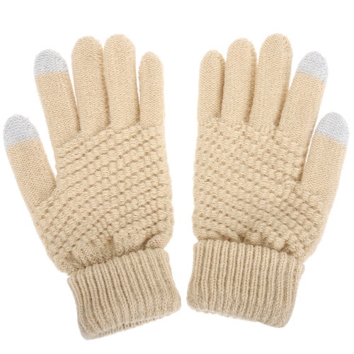 1 paar dicke winterhandschuhe, gestrickte telefonhandschuhe