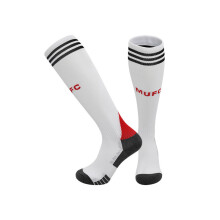 (EU 36-45, ManUtd Home White) 25-26 New Kids Football Grip Socks & Long Football Training Socks - Breathable Cushioned Socks Children & Youth