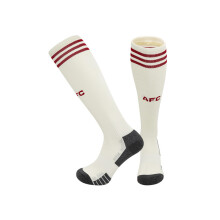 (EU 26-35, Arsenal Away White) 25-26 New Kids Football Grip Socks & Long Football Training Socks - Breathable Cushioned Socks Children & Youth
