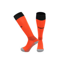 (EU 26-35, Barca Orange) 25-26 New Kids Football Grip Socks & Long Football Training Socks - Breathable Cushioned Socks Children & Youth