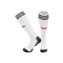 (EU 26-35, Bayern Away White) 25-26 New Kids Football Grip Socks & Long Football Training Socks - Breathable Cushioned Socks Children & Youth