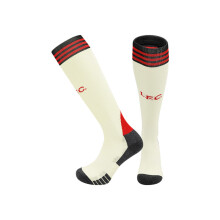 (EU 26-35, Liverpool Away White) 25-26 New Kids Football Grip Socks & Long Football Training Socks - Breathable Cushioned Socks Children & Youth