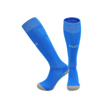 (EU 26-35, Madrid Home Blue) 25-26 New Kids Football Grip Socks & Long Football Training Socks - Breathable Cushioned Socks Children & Youth