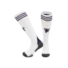 (EU 26-35, ManUtd Away White) 25-26 New Kids Football Grip Socks & Long Football Training Socks - Breathable Cushioned Socks Children & Youth