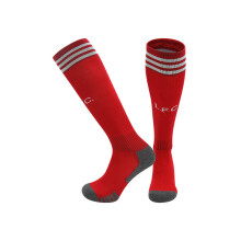(EU 36-45, Liverpool Home) 25-26 New Kids Football Grip Socks & Long Football Training Socks - Breathable Cushioned Socks Children & Youth