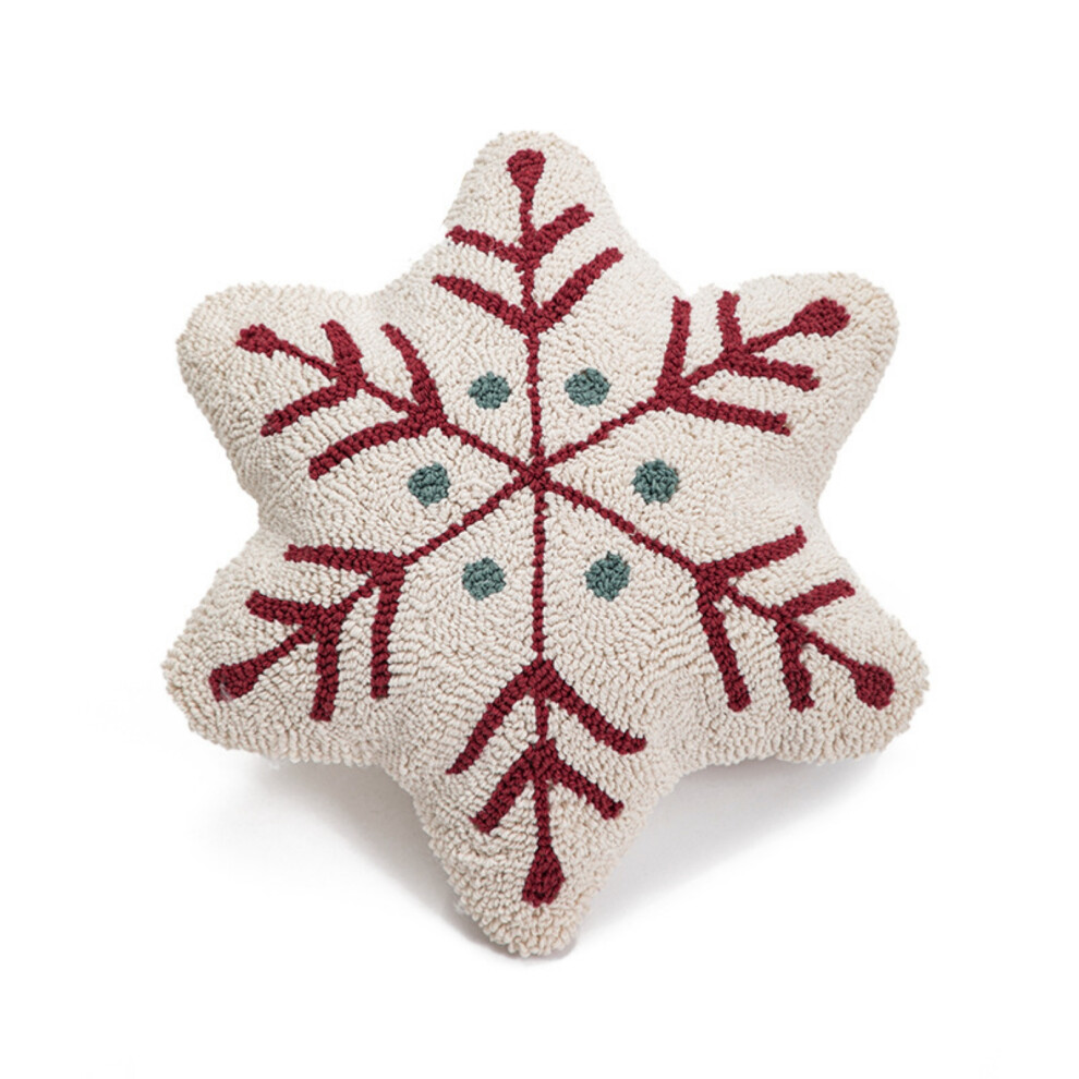 (A- Snowflake) Christmas Throw Pillow Decorative Snowflake Xmas Tree Cushion Chair Pads For Holiday Festival Home Decor Red