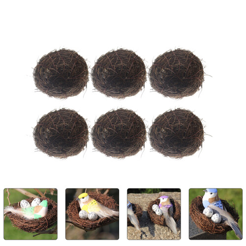 6St - Aus Rattan Künstliche Vogelhäuser Wohnaccessoires 1