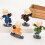 4 stuks mini monnik figurines, geresineerd auto-ornament decor 6