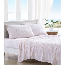 Tommy Bahama - Katoen Percale Bedset, Fris & Koel, Stijlvol Bedlinnen (Flamingo Roze, Queen)