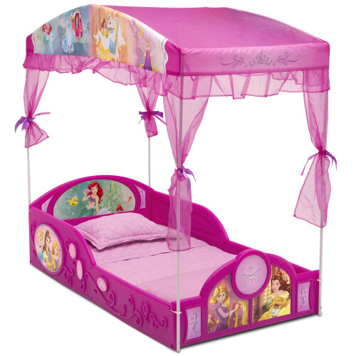 Delta Children Delta Children - Κρεβάτι Νηπίου Disney Princess με Κάπο, Ροζ