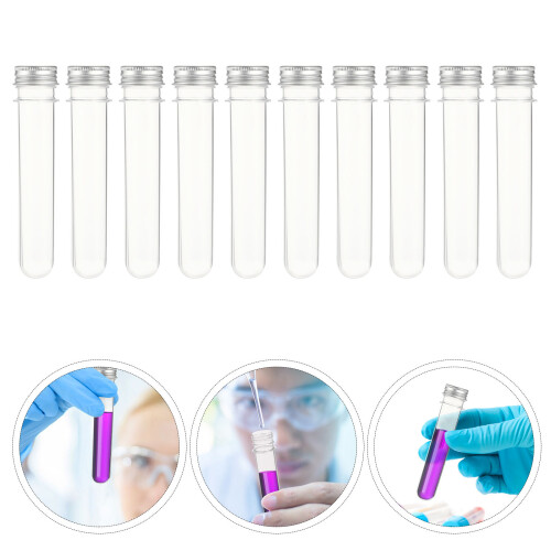 20pcs Plastic Test Tubes With Screw Caps 40ml 1