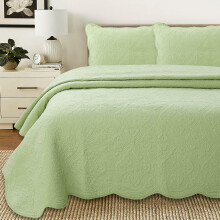 Cozy Line Home Fashions 100 % bomuldsmedaljon Matelasse pr?get sengedynes?t Vendbart letv?gts senget?ppet?ppe til hele s?sonen (Blantyre - Green