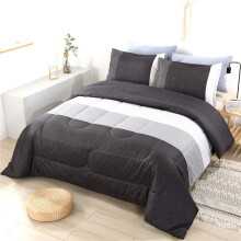 PERFEMET Queen Tcken Set 3 delar Sngklder Set All Seasons Maskulint randigt mnster Vintage Farmhouse Mjukt Mysigt sovrum fr eleganta mn Ton