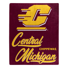Northwest NCAA Central Michigan Chippewas Unisex-Erwachsene Raschel-berwurfdecke, 127 x 152 cm, mit Signatur