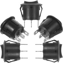 5Stk Schwarze Rundschalter Auto, Langlebiger Rocker, Einfache Montage