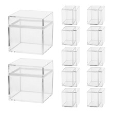 12 quadratische süßigkeitenboxen durchsichtigem material