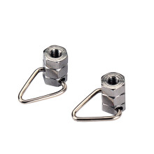 2 bügelverschluss für gitarrengurt, schraubhaken banjo (silber)