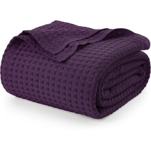 Utopia Bedding Plum 100% Cotton Waffle Blanket 300 GSM [King - 90x108 Inch] Soft Lightweight Breathable Bed Blanket for All Season