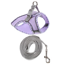 1 Set Katzenleine Weste Haustier Kettenring Polyester Lila
