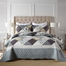 Travan 3-delad Queen Quilt Set Quiltat verkast verdimensionerat mikrofiber Ltt tcke Set med Shams Vndbart tryckt Coverlet Sngklder Set fr
