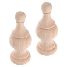 2Stk Holzknäufe Unbehandelt 14,5X6Cm Für Bettpfosten Treppengeländer