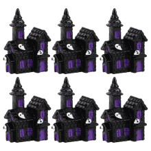 6 mini halloween geisterhaus figuren aus harz für innendeko
